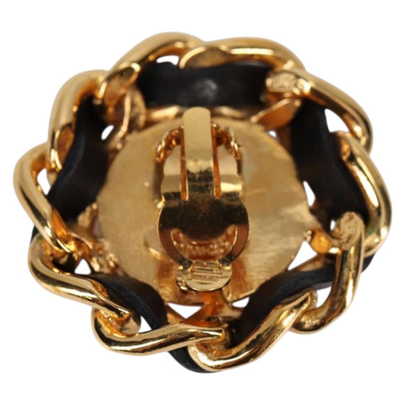 CHANEL COCO Mark Earring metal Gold CC Auth BA5544V