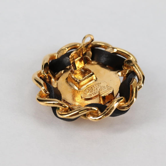 CHANEL COCO Mark Earring metal Gold CC Auth BA5544V