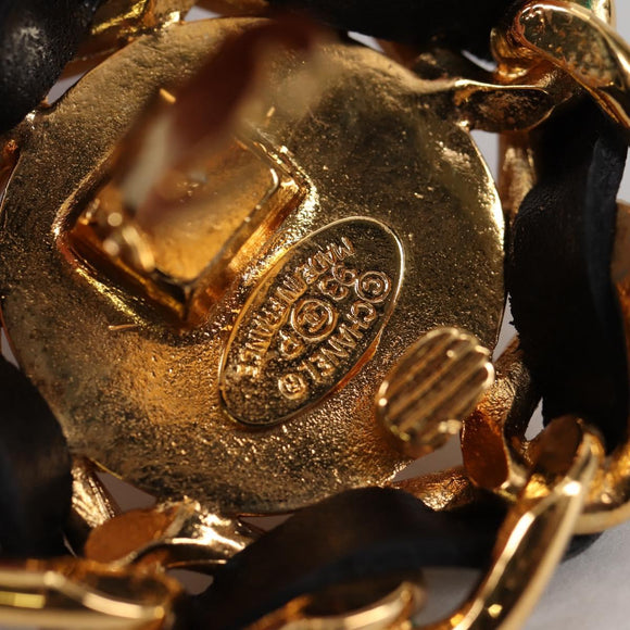 CHANEL COCO Mark Earring metal Gold CC Auth BA5544V