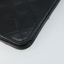 CHANEL Matelasse Chain Shoulder Bag Lamb Skin Black Gold CC Auth BA5545-13