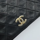 CHANEL Matelasse Chain Shoulder Bag Lamb Skin Black Gold CC Auth BA5545-14