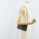 CHANEL Matelasse Chain Shoulder Bag Lamb Skin Black Gold CC Auth BA5545-24