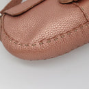 FENDI Celeria Shoulder Bag Leather Pink Silver Auth BA5547-14