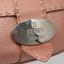 FENDI Celeria Shoulder Bag Leather Pink Silver Auth BA5547-17