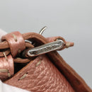 FENDI Celeria Shoulder Bag Leather Pink Silver Auth BA5547-10