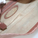 FENDI Celeria Shoulder Bag Leather Pink Silver Auth BA5547-11