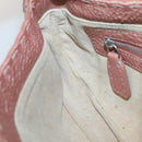 FENDI Celeria Shoulder Bag Leather Pink Silver Auth BA5547-21