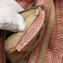 FENDI Celeria Shoulder Bag Leather Pink Silver Auth BA5547-12