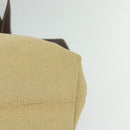 CHANEL Tote Bag Canvas Leather Beige CC Auth BA555-14