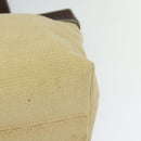 CHANEL Tote Bag Canvas Leather Beige CC Auth BA555-16