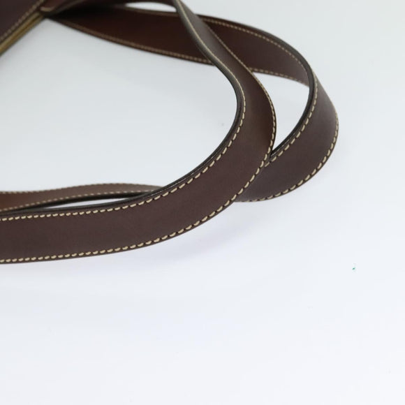 CHANEL Tote Bag Canvas Leather Beige CC Auth BA555