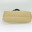 CHANEL Tote Bag Canvas Leather Beige CC Auth BA555-5