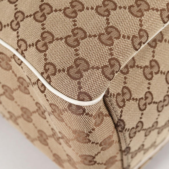 GUCCI GG Canvas Tote Bag Beige Gold 153033 Auth BA5552V