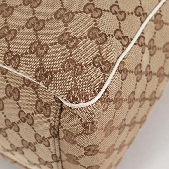 GUCCI GG Canvas Tote Bag Beige Gold 153033 Auth BA5552V
