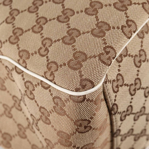 GUCCI GG Canvas Tote Bag Beige Gold 153033 Auth BA5552V
