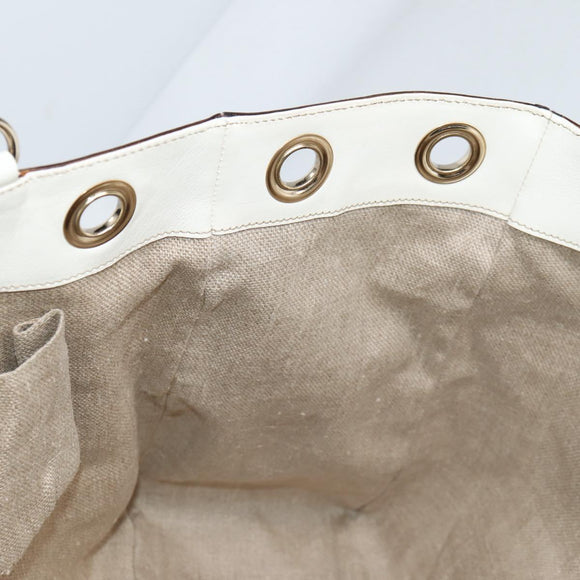 GUCCI GG Canvas Tote Bag Beige Gold 153033 Auth BA5552V