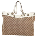 GUCCI GG Canvas Tote Bag Beige Gold 153033 Auth BA5552V-2