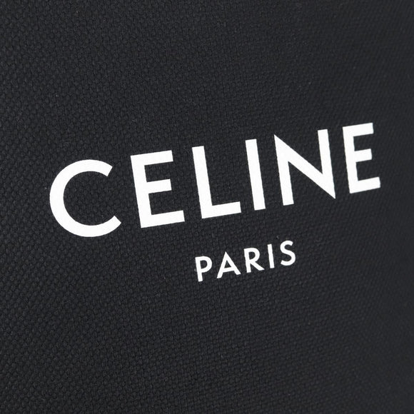 CELINE Vertical Cabas Tote Bag Canvas 2way Black Auth BA5554M