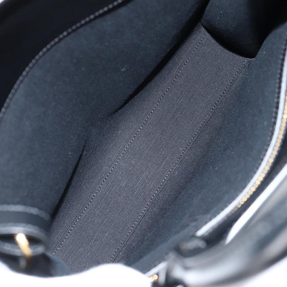 CELINE Vertical Cabas Tote Bag Canvas 2way Black Auth BA5554M
