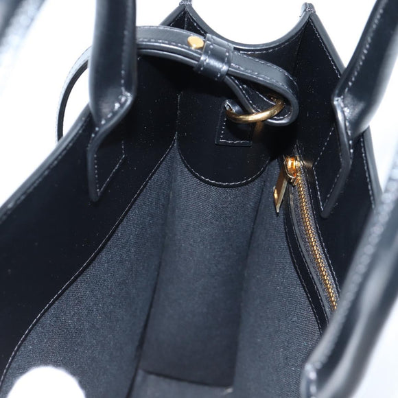 CELINE Vertical Cabas Tote Bag Canvas 2way Black Auth BA5554M