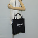 CELINE Vertical Cabas Tote Bag Canvas 2way Black Auth BA5554M-24