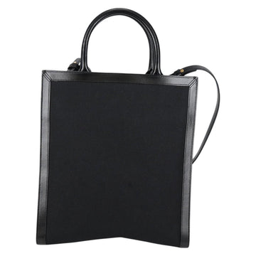 CELINE Vertical Cabas Tote Bag Canvas 2way Black Auth BA5554M - 0