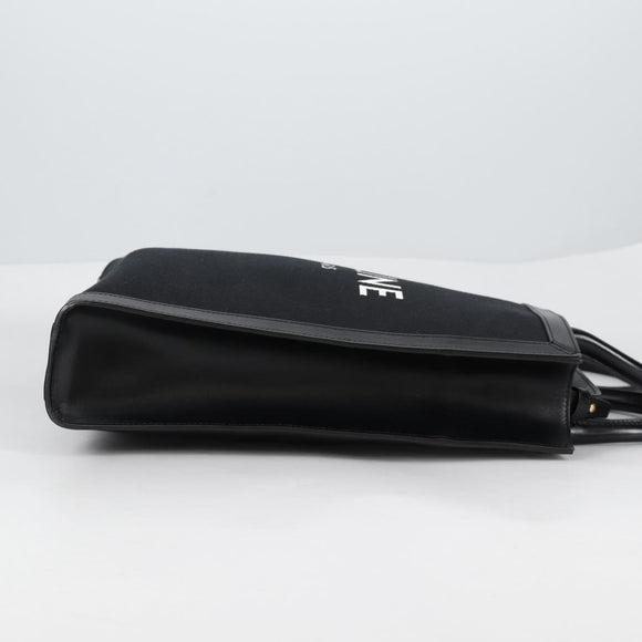 CELINE Vertical Cabas Tote Bag Canvas 2way Black Auth BA5554M