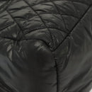 CHANEL Cococoon Hand Bag Nylon Black Silver CC Auth BA5555-9