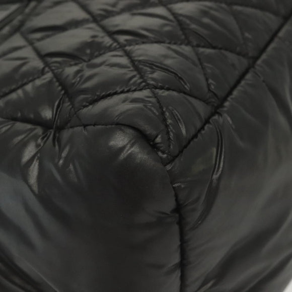 CHANEL Cococoon Hand Bag Nylon Black Silver CC Auth BA5555