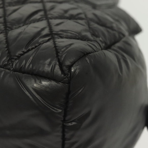 CHANEL Cococoon Hand Bag Nylon Black Silver CC Auth BA5555