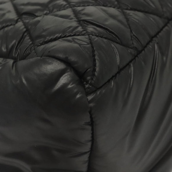 CHANEL Cococoon Hand Bag Nylon Black Silver CC Auth BA5555