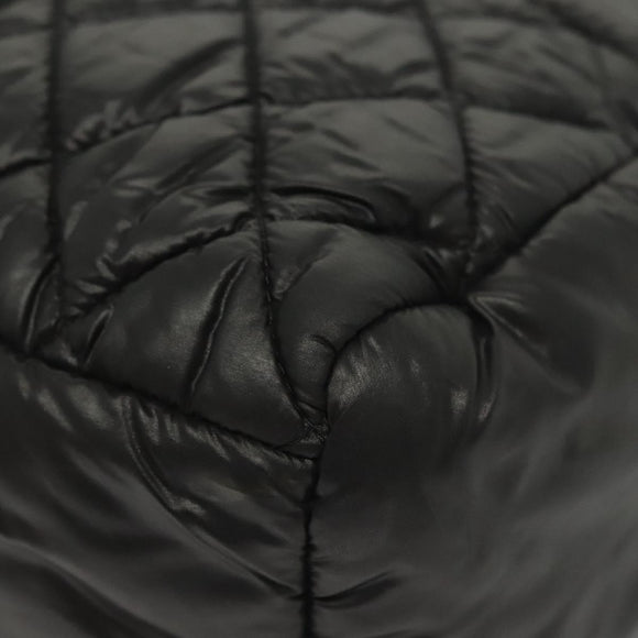 CHANEL Cococoon Hand Bag Nylon Black Silver CC Auth BA5555