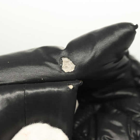 CHANEL Cococoon Hand Bag Nylon Black Silver CC Auth BA5555