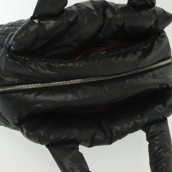 CHANEL Cococoon Hand Bag Nylon Black Silver CC Auth BA5555