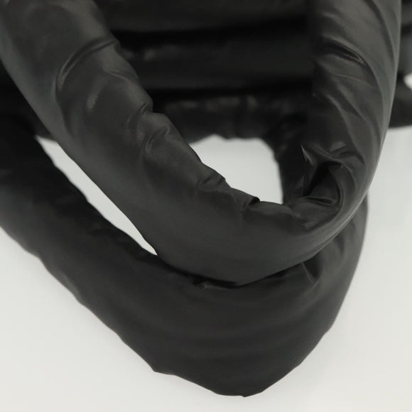 CHANEL Cococoon Hand Bag Nylon Black Silver CC Auth BA5555