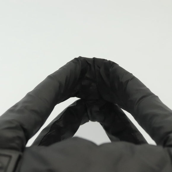 CHANEL Cococoon Hand Bag Nylon Black Silver CC Auth BA5555