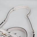 VALENTINO Candy Studs Hand Bag Leather 2way White Gold Auth BA5556-16