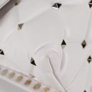 VALENTINO Candy Studs Hand Bag Leather 2way White Gold Auth BA5556-17