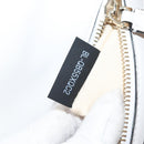 VALENTINO Candy Studs Hand Bag Leather 2way White Gold Auth BA5556-11