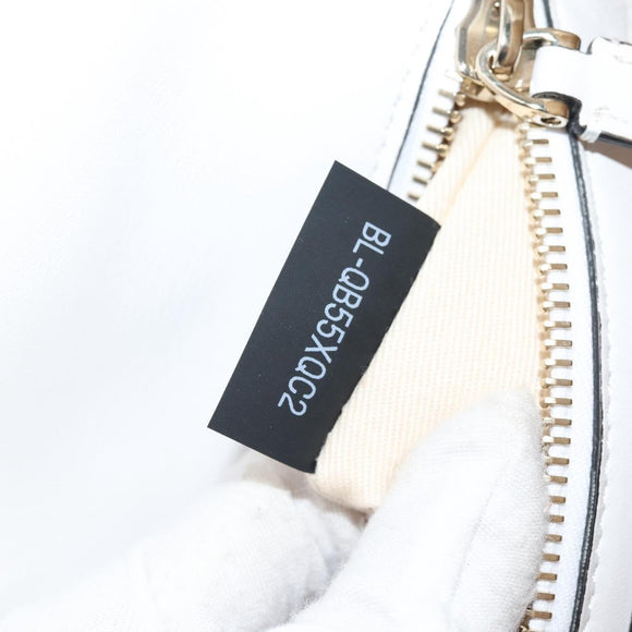 VALENTINO Candy Studs Hand Bag Leather 2way White Gold Auth BA5556