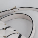 VALENTINO Candy Studs Hand Bag Leather 2way White Gold Auth BA5556-15