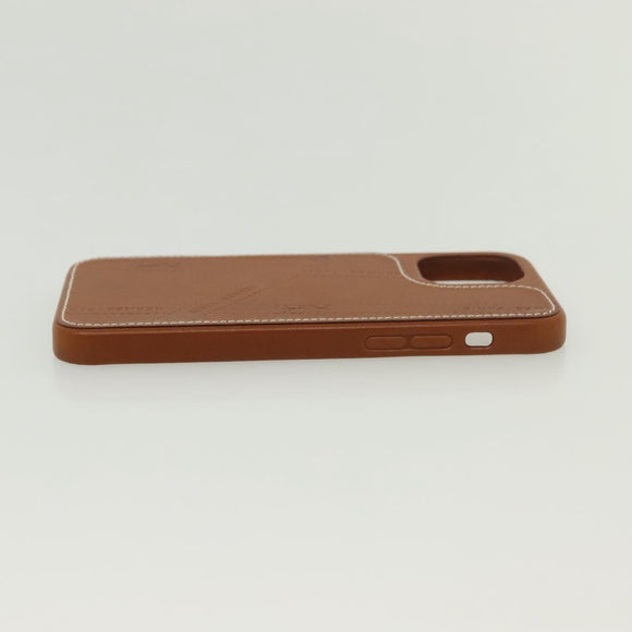 HERMES iPhone 12 & 12 Pro Case iPhone Case Leather Brown Auth BA5561