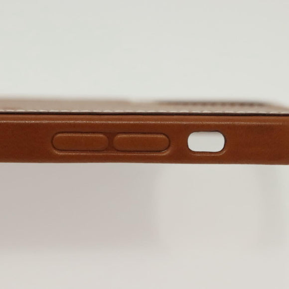 HERMES iPhone 12 & 12 Pro Case iPhone Case Leather Brown Auth BA5561