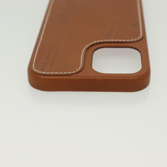 HERMES iPhone 12 & 12 Pro Case iPhone Case Leather Brown Auth BA5561
