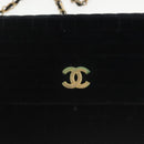 CHANEL Chain Mademoiselle Shoulder Bag Velor Black Gold CC Auth BA5562-18