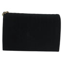 CHANEL Chain Mademoiselle Shoulder Bag Velor Black Gold CC Auth BA5562-2