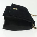CHANEL Chain Mademoiselle Shoulder Bag Velor Black Gold CC Auth BA5562-3