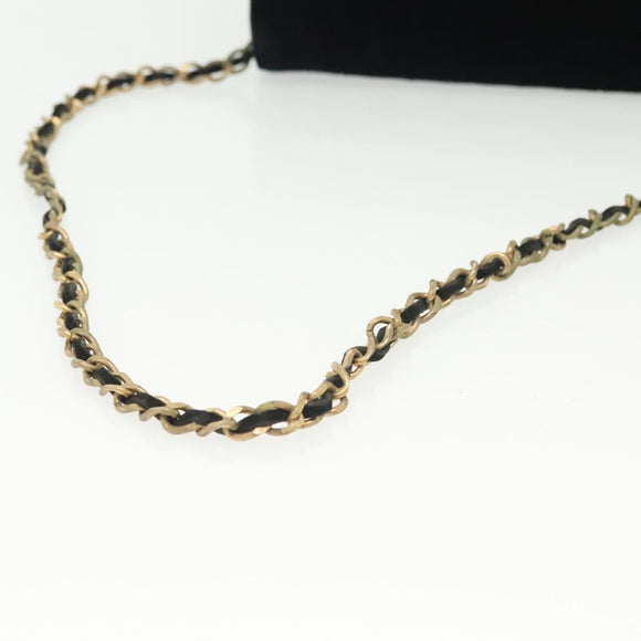 CHANEL Chain Mademoiselle Shoulder Bag Velor Black Gold CC Auth BA5562