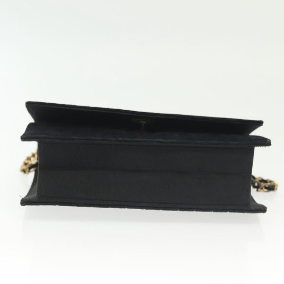 CHANEL Chain Mademoiselle Shoulder Bag Velor Black Gold CC Auth BA5562