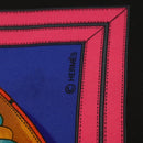 HERMES Carre 90 Scarf ""GRANDE TENUE"" Silk Black Auth BA5569-13